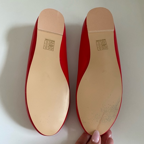 Public Desire red ballet flats with bow detail, size 10 - Picture 6 of 6